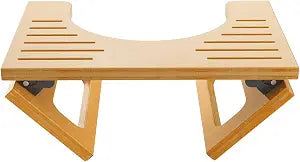 AmazerBath 7 Inches Bamboo Toilet Stool Squat for Adult, Foldable Squatting Potty Stools for Bathroom, 0.79" Thickness Poop Stool with Non-Slip Strip, Space-Saving, No Assembly Required, Natural Color