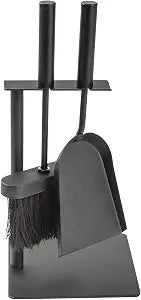 Hearth Tidy Set, All Black, Wood Stove Tool Set, Fireplace Companion Set