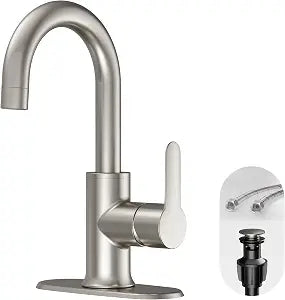 VXV Brushed Nickel Bathroom Faucet Single Handle 1 Hole Bar Sink Faucet