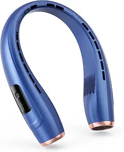 Peiyuu Neck Fan, Personal Fan with LED Indicator, USB-C Charging, Long-Lasting 4000mAh Battery, Hands Free Bladeless Fan with 3 Adjustable Speeds & Ultra-Quiet, Ideal for Home, Travel & Outdoor