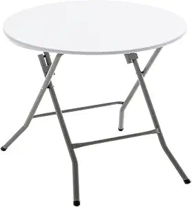 BTEXPERT White 24" Round Plastic Folding Table Commercial Portable for Picnic Party Camping Banquet Card Dining Wedding Event Home Indoor Outdoor
