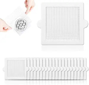 20-Pack 10cm Floor Drain Filter Adhesive Hair Trap Covers,Disposable Shower Drain Hair Catcher Mesh Stickers.