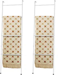 ABQ 2-Pack White Blanket Ladder Towel Rack