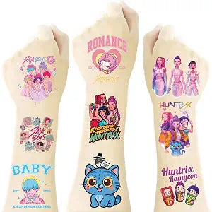 40Pcs Korean Idol Demon Hunters Temporary Tattoos for kids,Goodie Bag Stuffers Party Supplies Birthday Decoration Gifts for Girl Boys Home Activity Class Prizes Carnival Christmas Rewards