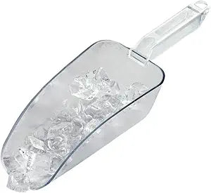 Restaurantware Met Lux 24 Ounce Ice Scoop 1 Flat Bottom Food Scoop - Beveled Front Edge Hanging Slot Clear PC Plastic Flour Scoop Lightweight For Ice Or Dry Ingredients