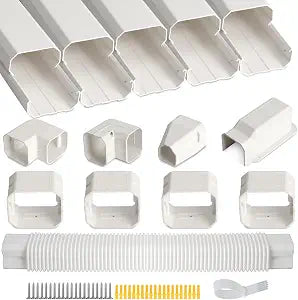 3" 10Ft Mini Split Line Set Cover with Flexible Duct for Protect AC Pipe