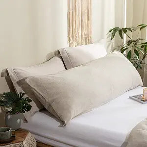 Simple&Opulence Body Pillow Cover 20" x 54",100% Pure Linen, Ultra Soft and Breathable, Body Pillowcase with Envelope Closure for Adults(Linen)