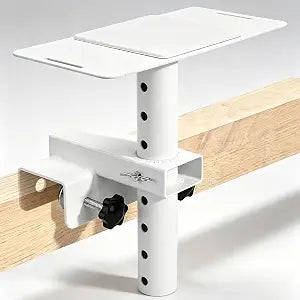 Adjustable Clamp Fan Holder, Bunk Bed Fan Holder for Lofted Bed, Dorm Room, Bunk, Camping and Office Use, 8 Height Options, White