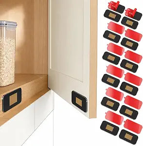12 Pack Cabinet Magnets for Closure, Black, No Drill Ultra-Thin