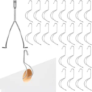 AceOrbit 24 Pack Cabinet Door Painting Hanger Metal Rack Clip Hook No Drill