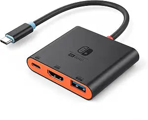 Switch 2 Dock for TV, Aluminum Alloy Shell HDMI 2.0 4K@60Hz HDR Docking Station for Nintendo Switch 2/OLED/Steam Deck/ROG Ally, USB C to HDMI Adapter with 100W PD 3.0 Fast Charging & USB3.0
