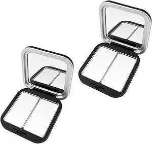 2 Pcs Refillable Empty Magnetic Eyeshadow Palettes with Mirror