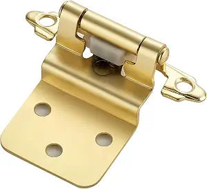 Satin Brass Gold Cabinet Hinges 3/8 Inch Inset, 10 Pack(5Pairs)