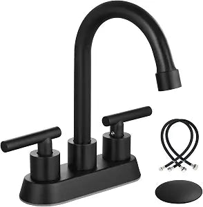 Airuida 4 Inch Centerset Matte Black Bathroom Sink Faucet