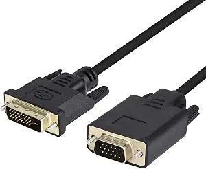 Wonlyus DVI to VGA Cable, DVI-D 24+1 to VGA 6 Feet Cable Male to Male Gold-Plated Cord for Computer, PC Host, Laptop, Graphics Card to HDTV, LG HP Dell Monitor, Display Screen and Projector