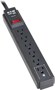 Eaton Tripp Lite TLP63B 3ft Cord Surge Protector Power Strip 6 Outlets