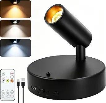 Spotlights Indoor with Remote,Rechargeable 4000mAh