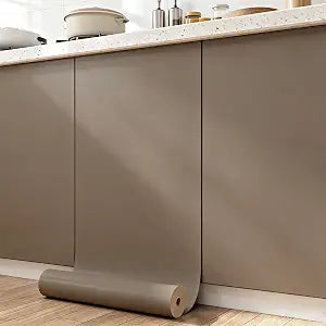 FunStick 24"x200" Tan Brown Peel and Stick Wallpaper for Bedroom Brown Contact Paper for Cabinets Peel and Stick Removable Wall Paper Sticker for Bathroom Walls Drawers Furniture Renters Waterproof