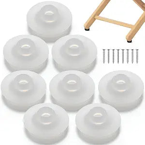 Chunful 8 Pcs Replacement Foot Glides Directors Chair Replacements Chair Leg Pads Feet for Furniture (White)