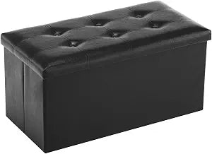 Youdesure Folding Storage Ottoman Bench, Faux Leather Footrest Couch for Living Room, 30 inch Storage Bench with Padded Seat for Bedroom Hallway, Holds up to 350lbs