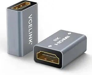 VCELINK HDMI Coupler 8K, HDMI 2.1 Female to Female Extension Adapter 2 Pack