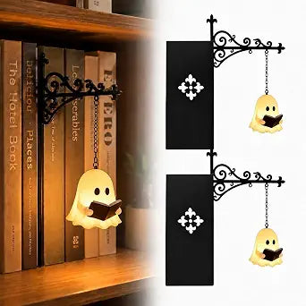 2PCS Halloween Bookshelf Lighting, Fantastic Shelf Decor Lamp with Warm LED Nightlight, Halloween Lamp Halloween Lights, Portable Mini Bookshelf Lamp, Halloween Decorations Indoor
