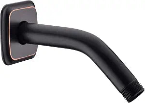 Angled Shower Arm with Flange, 6-Inch Stainless Steel Replacement Extension Tube for Top Shower Head, Wall Mounted, Oil Rubbed Bronze
