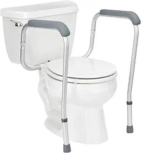 Medline Toilet Handle Safety Rail, Grab Bar for Bathroom, 26" to 31" Adjustable Height, 250-lb. Capacity, Aluminum