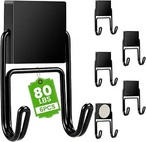 MIKEDE Magnetic Hooks 6Pcs 80lbs+ Magnet Hook Cruise Essentials Black