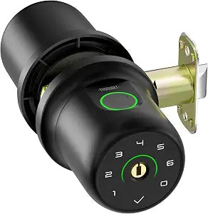 ThorBolt G1 Fingerprint Door Knob Lock with Keypad, Black