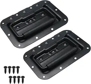 Bonsicoky 6.34" Recessed Spring Loaded Handle, Black, 2 Pcs