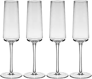 Mikasa Cora Set of 4 Flute Champagne Glasses, 8-Ounce