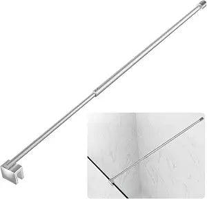 Shower Door Support Bar,27.5''- 47.2'' Stainless Steel Fixed Panel Telescopic Support Rod for1/4" to 3/8" Glass,Adjustable Wall to Glass Support Bar,Easy Install & Corrosion Resistant,Brushed Nickel