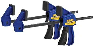 IRWIN QUICK-GRIP Bar Clamps for Woodworking, One-Handed, Micro, 4-1/4", 2 Pack (1964747)