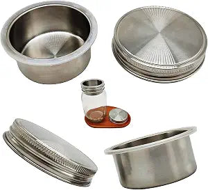 304 SS Salad Divider Cups Separate Vegetable and Dressing for 3.38 Inch Wide Mouth Mason Jar Salad Bowl, NO JAR (2 Pack)