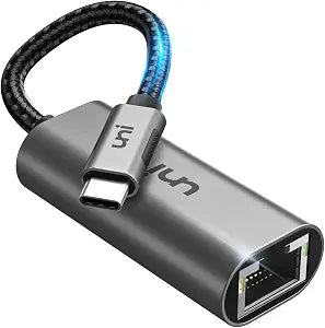 uni USB C to Ethernet Adapter 1Gbps, Driver Free RJ45 to USB C for Laptop