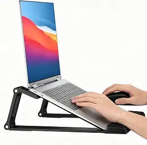 Laptop Stand for Desk ABS+Metal Portable Computer Riser Notebook Holder Printer Stand Office Desk Accessories Compatible with MacBook Air, Pro, Dell, HP, Lenovo and All 10-17" Laptops