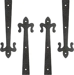 Decorative Barn Door Bracket 8 in Dummy Gate Hinge Garage Door Strap Hinges Matte Black Rustic I Brackets Hardware Decorator for Shutters Farmhouse Gardengate Box Fence Cabinet
