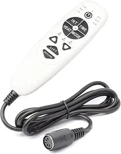 5 Pin Female Plug DN-34A 9 Button Recliner Remote Controller for Heat Vibration & Up/Down, 3 Vibration Mode & 3 Massage Time Option with 1 USB Charging Port Circuit Board Inside Code DN-34A
