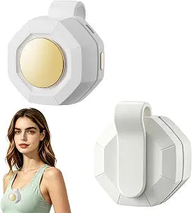 Portable Silent Mini Bladeless Clip-On Fan, 2026 New 3 Speed Adjustable 360 Rotatable USB Rechargeable Personal Fan, Suspended Whirlwind Cooler for Outdoor Travel Office (White)