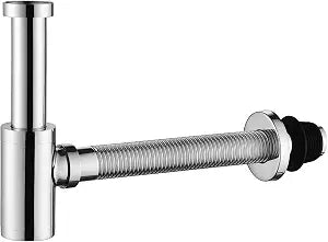 Bathroom Sink P-Trap Drain, Adjustable 1-1/4 Bottle P Trap Solid Brass Sink Drain,Threaded Tube Design for Bending Angles, General US/CA Standard, Polished Chrome