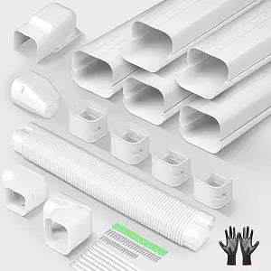 Mini Split Line Set Cover: 3 Inch 10Ft DIY Decorative Outdoor PVC Tubing Cover Kit for Mini Split, Air Conditioner, Central AC and Heat Pumps