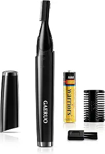 Electric Eyebrow Trimmer for Men Women, Painless Eyebrow Razor with Comb Battery, Dual-Blade Facial Hair Remover, Precision Shaver for Face, Upper Lip, Beard, Sideburns, Body, 30�� Pivoting Head