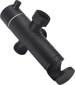 Solid Metal Shower Arm Diverter with Handshower Mount for Hand Held Showerhead and Fixed Spray Head G 1/2 3-Way Bathroom Universal Shower System Replacement Part (Matte Black)