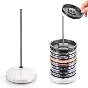 Tumbler Lid Organizer with Marble Base for Stanley /Yeti Tumbler