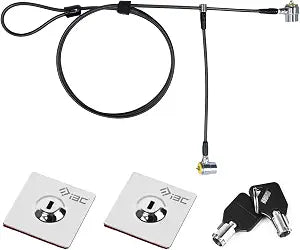 Laptop Lock, Combination Security Lock Cable with Keys and Anchor Plate, Anti Theft Lock for Business Electronics, Monitors, Tablets, Smart Phones (2 Laptop Locks Head)