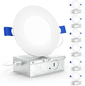 Sunco 6 Pack 4 Inch Canless LED Recessed Lights, 10W=60W, Dimmable