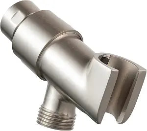 OFFO Shower Head Holder All Metal for Handheld Shower Head, Brushed Nickel Adjustable Shower Arm Mount with Solid Brass Pivot Ball, 1/2 in IPS Female Inlet and Male Outlet