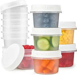 TUZAZO 12 Pack - 4 Oz Food Storage Containers with Screw Lids