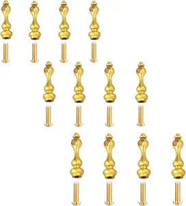 12 Pack Gold Gallery Rail Spindles with Screws for Shelves and Cabinets